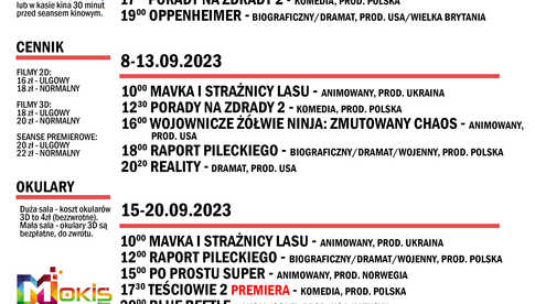 Repertuar kina MOKiS Bielawa
