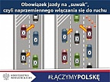 Korytarz życia i jazda na suwak są obowiązkowe