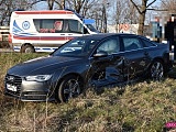 Zderzenie audi ze skodą w Piławie Dolnej