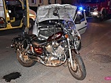 Zderzenie opla z motocyklistą w Piławie Górnej