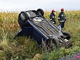 Dachowanie na drodze Lutomia - Piskorzów