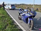 Wypadek motocyklisty na drodze Łagiewniki - Sienice