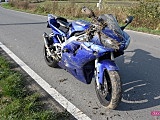 Wypadek motocyklisty na drodze Łagiewniki - Sienice