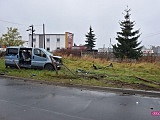 Bus z obywatelami Ukrainy wypadł z drogi w Dzierżoniowie