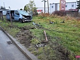 Bus z obywatelami Ukrainy wypadł z drogi w Dzierżoniowie