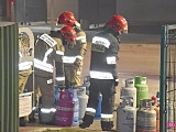 Interwencja straży pożarnej na stacji paliw