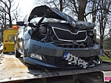 Zderzenie trzech samochodów w Dzierżoniowie