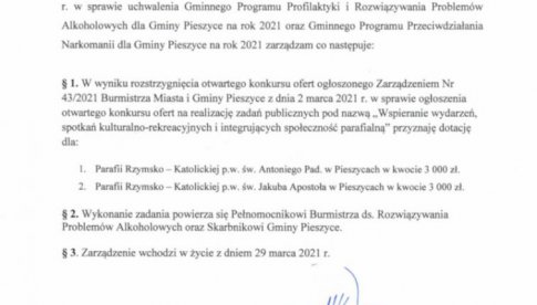 Przyznano dotacje dla parafii z gminy Pieszyce