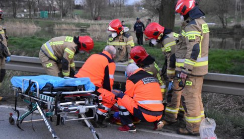 Wypadek motocyklisty w Piławie Dolnej