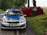 Citroenem wypadł z drogi Oleszna - Łagiewniki