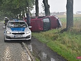 Citroenem wypadł z drogi Oleszna - Łagiewniki