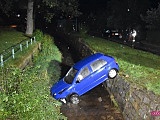 Skodą wjechał do Potoku Pieszyckiego