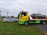 Audi wypadło z drogi Pieszyce - Dzierżoniów