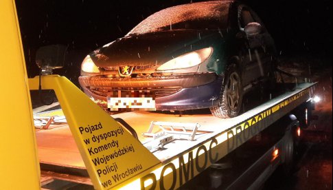 Peugeotem wypadła z drogi Dobrocin - Gilów