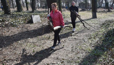 Sprzątanie cmentarza ewangelickiego w Dzierżoniowie