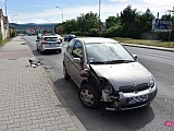 Zderzenie dwóch pojazdów na Dzierżoniowskiej w Bielawie