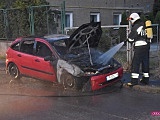 Pożar samochodu w Pieszycach