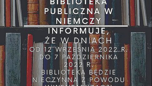 Biblioteka w Niemczy będzie nieczynna