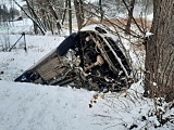 Ford wypdł  z drogi Niemcza - Wojsławice