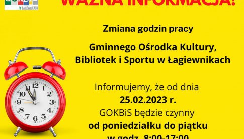 GOKBiS Łagiewniki: zmiana godzin pracy