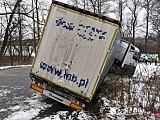 Ciężarówka wypadła z drogi Gilów - Niemcza