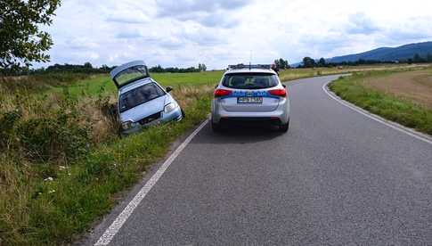 Hyundaiem wjechał do rowu