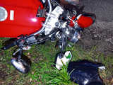 Zderzenie motocyklisty z hondą w górach