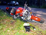 Zderzenie motocyklisty z hondą w górach