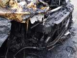 Pożar volkswagena przy sądzie w Dzierżoniowie