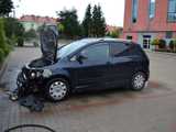 Pożar volkswagena przy sądzie w Dzierżoniowie