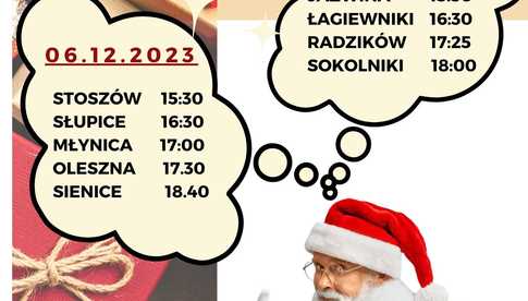 Objazdowy Mikołaj w gminie Łagiewniki