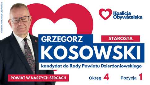 GRZEGORZ KOSOWSKI - Kandydat do Rady Powiatu Dzierżoniowskiego
