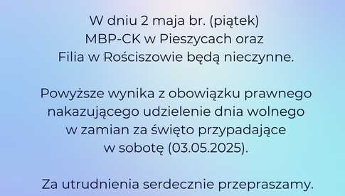 MBP-CK nieczynne w gminie Pieszyce 