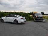 Zderzenie audi z toyotą na drodze Piskorzów - Rościszów