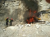 [FOTO] Pożar koparki w wyrobisku