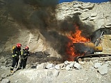 [FOTO] Pożar koparki w wyrobisku
