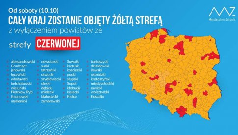 Minister i premier podczas konferencji: strefa żółta rozszerzona na cały kraj