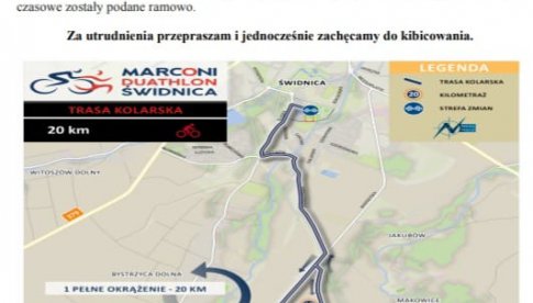 Zmiany w komunikacji miejskiej w związku z Marconi Duathlon Świdncia 2021
