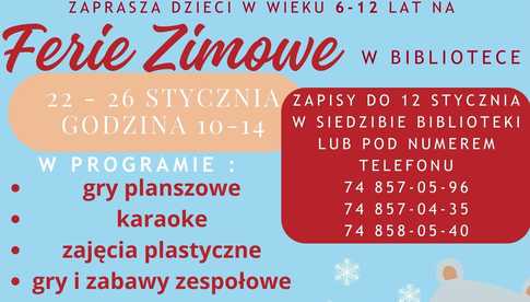 Ferie zimowe z Biblioteką Publiczną w Żarowie