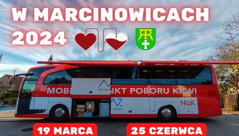 Harmonogram Krwiobusa w Marcinowicach na 2024 rok