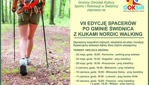 22.05 i inne terminy, Komorów i inne lokalizacje: VII edycja spacerów z kijkami Nordic Walking 