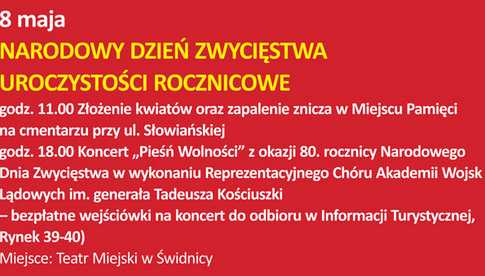 8.05, Świdnica: Obchody Narodowego Święta Zwycięstwa