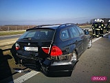 Zderzenie trzech pojazdów na A4. Osobówka spłonęła!