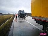 Zderzenie trzech ciężarówek na A4