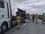 Zderzenie dwóch ciężarówek na autostradzie A4