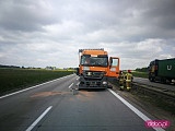 Zderzenie dwóch ciężarówek na autostradzie A4