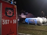 Pożar autobusu przy stacji paliw Ziębice