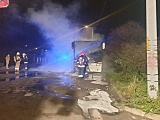 Pożar autobusu przy stacji paliw Ziębice