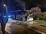 Pożar autobusu przy stacji paliw Ziębice