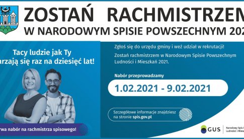 Ogłoszenie o naborze na rachmistrzów spisowych w Gminie Ząbkowice Śląskie w Narodowym Spisie Powszechnym (NSP 2021)